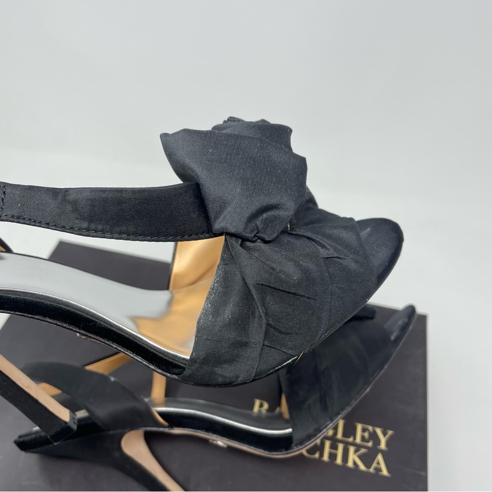Badgley Mischka Black Lanah Open-Toe Pumps Size 7.5 - Picture 5 of 12